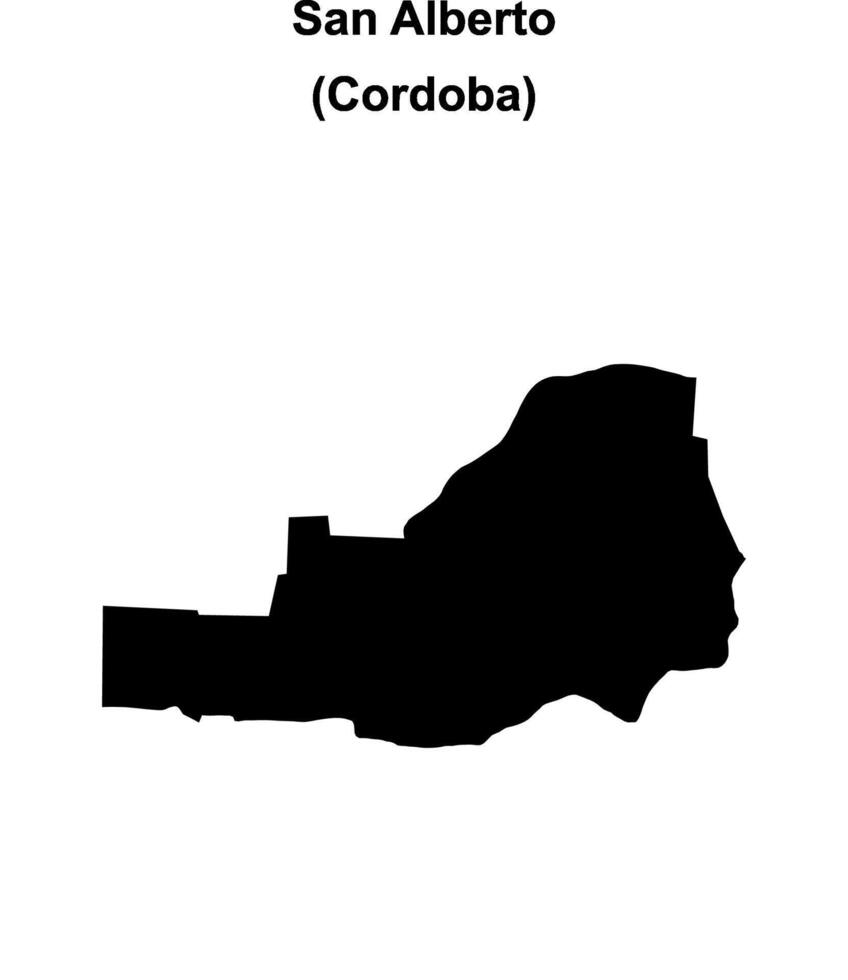 San Alberto department, Cordoba blank outline map vector