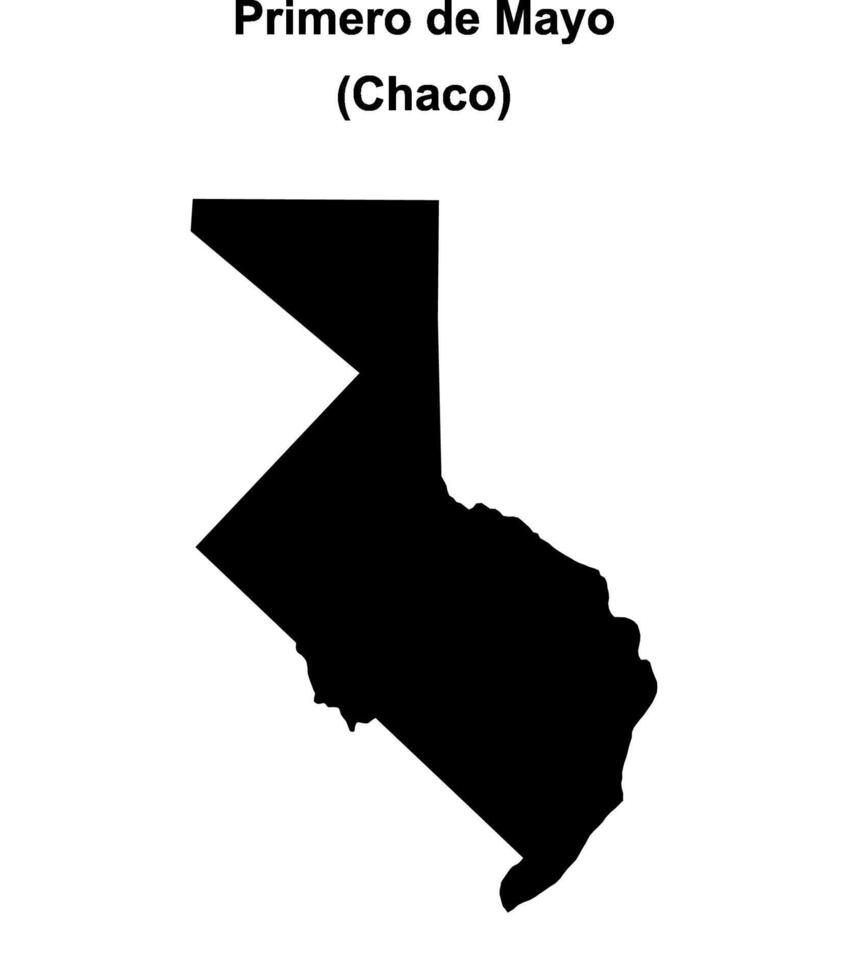 Primero de Mayo department, Chaco blank outline map vector