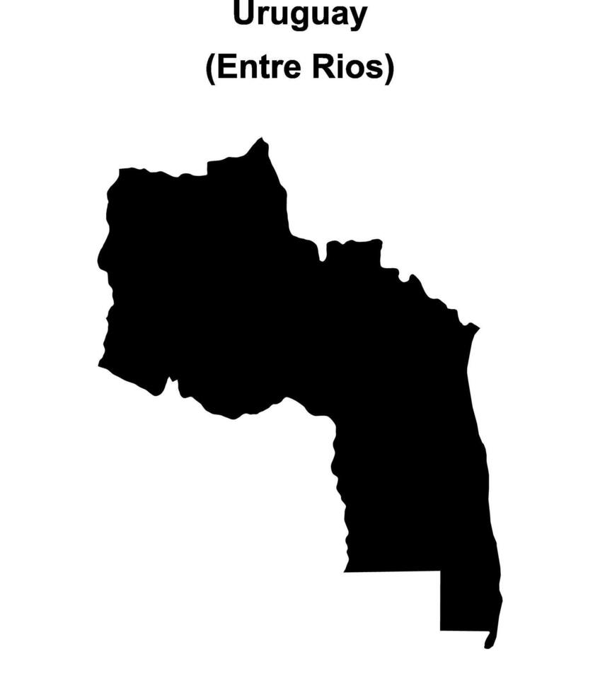 Uruguay department, Entre Rios blank outline map vector