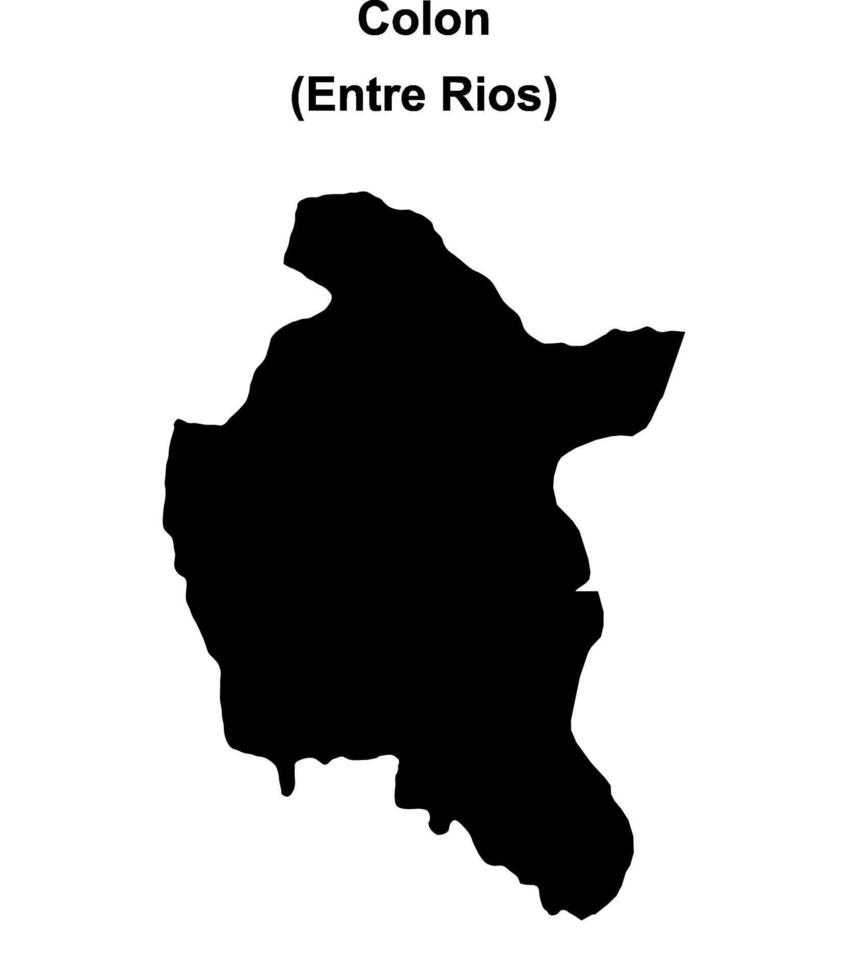 Colon department, Entre Rios blank outline map vector