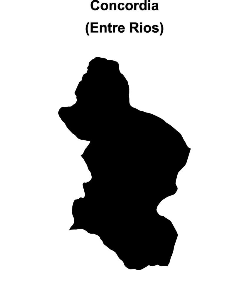Concordia department, Entre Rios blank outline map vector