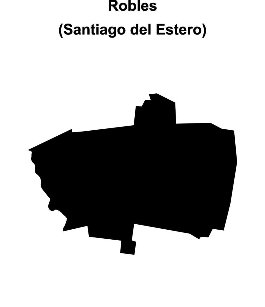 Robles department, Santiago del Estero blank outline map vector