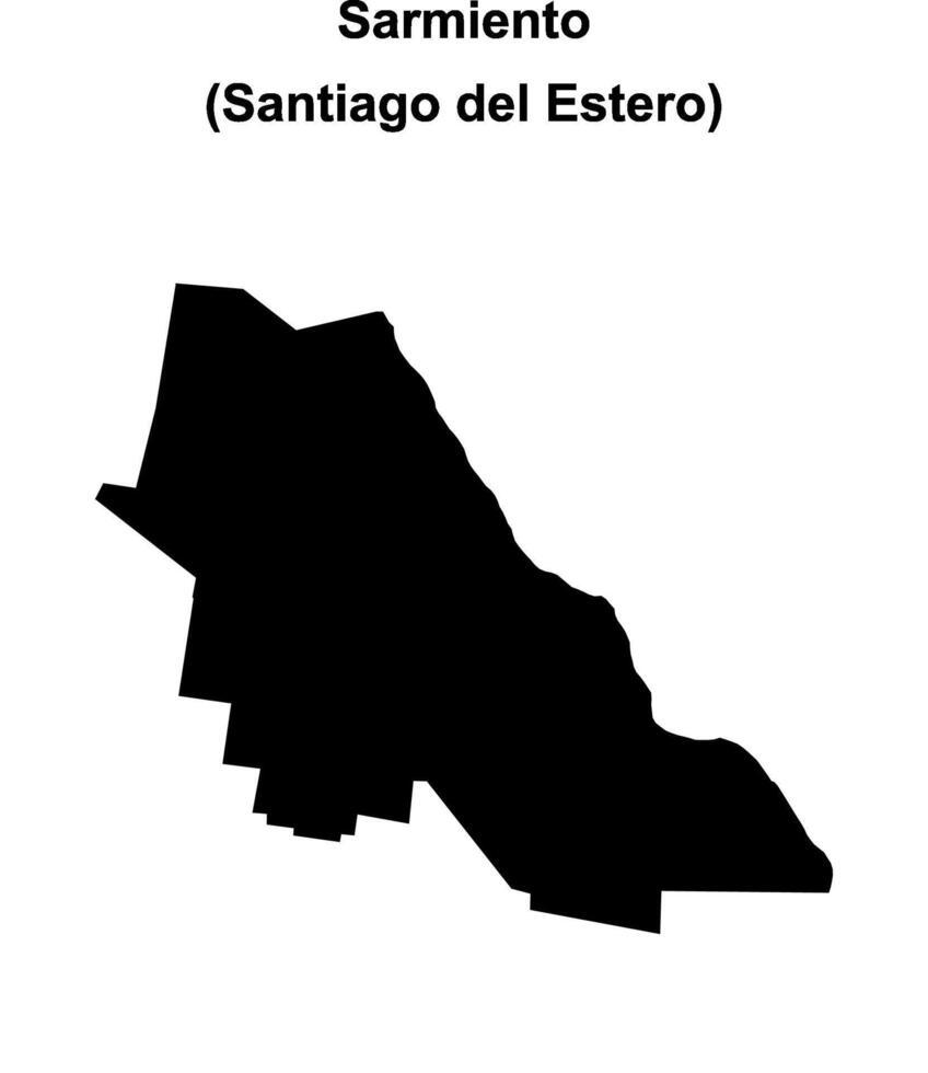 Sarmiento department, Santiago del Estero blank outline map vector