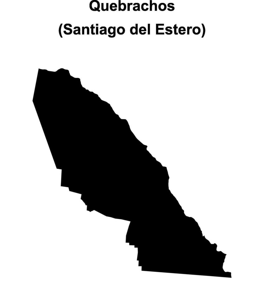 Quebrachos department, Santiago del Estero blank outline map vector