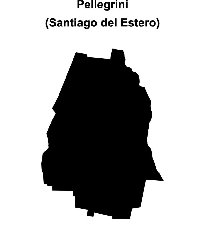 Pellegrini department, Santiago del Estero blank outline map vector
