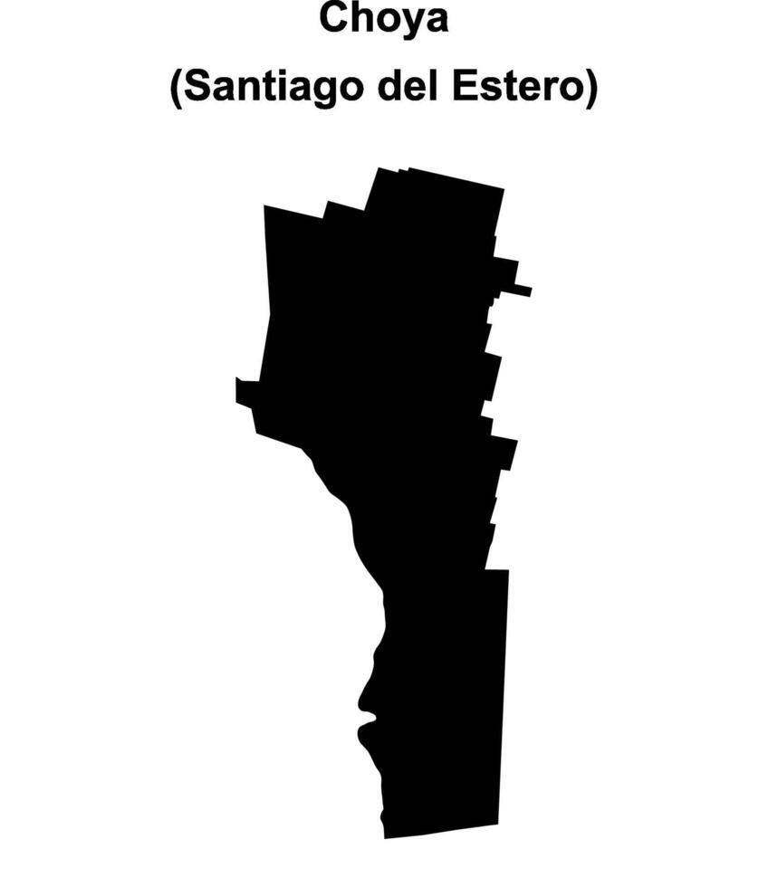 Choya department, Santiago del Estero blank outline map vector