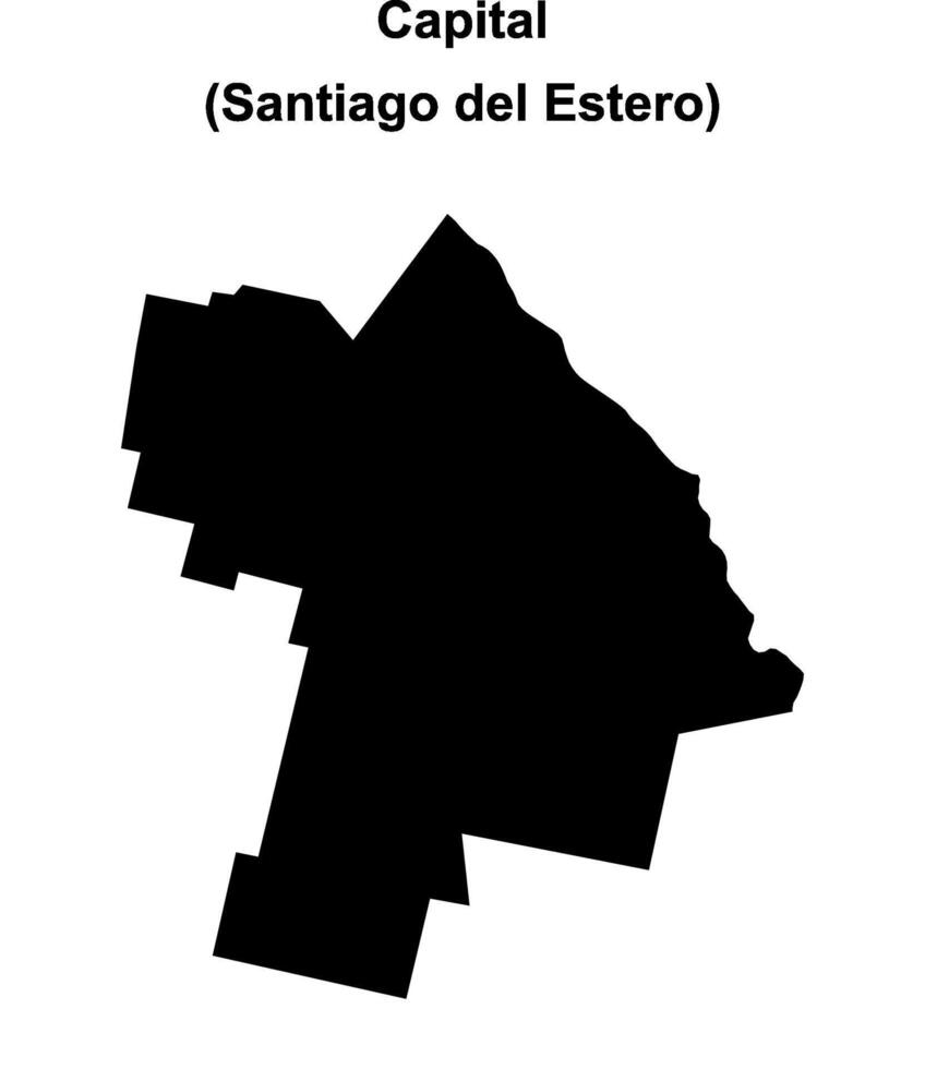 Capital department, Santiago del Estero blank outline map vector
