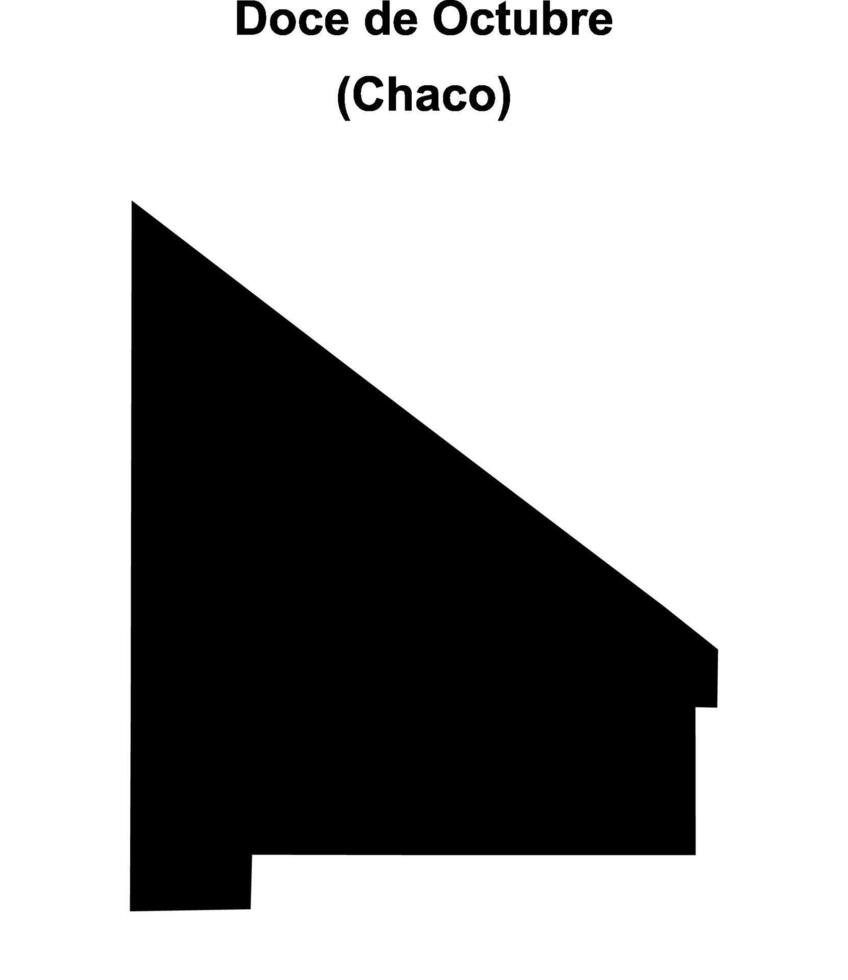 Doce de Octubre department, Chaco blank outline map vector