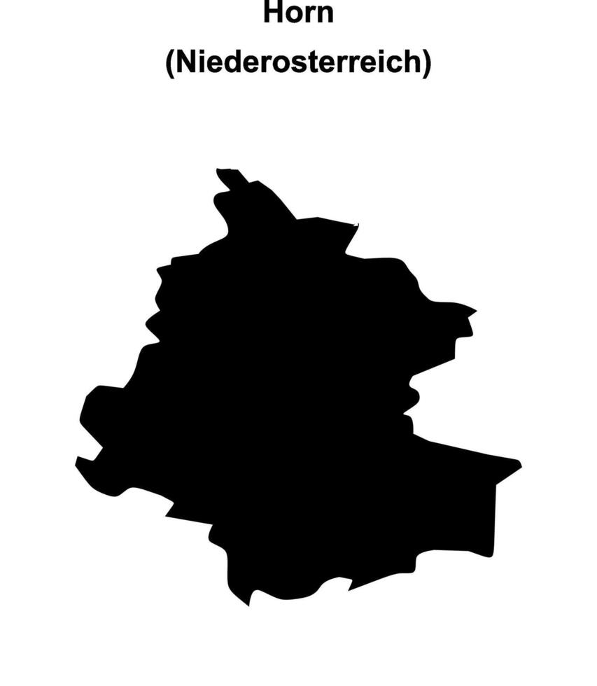 Horn blank outline map vector