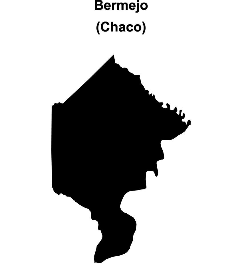 Bermejo department, Chaco blank outline map vector