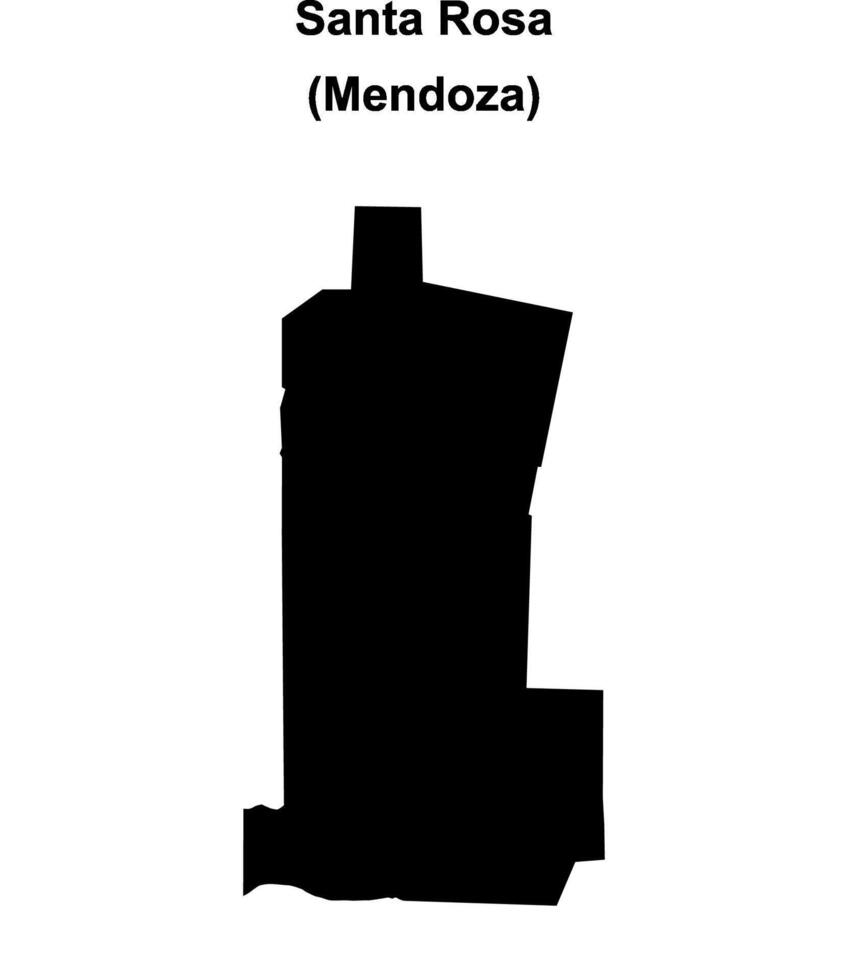 Santa Rosa department, Mendoza blank outline map vector