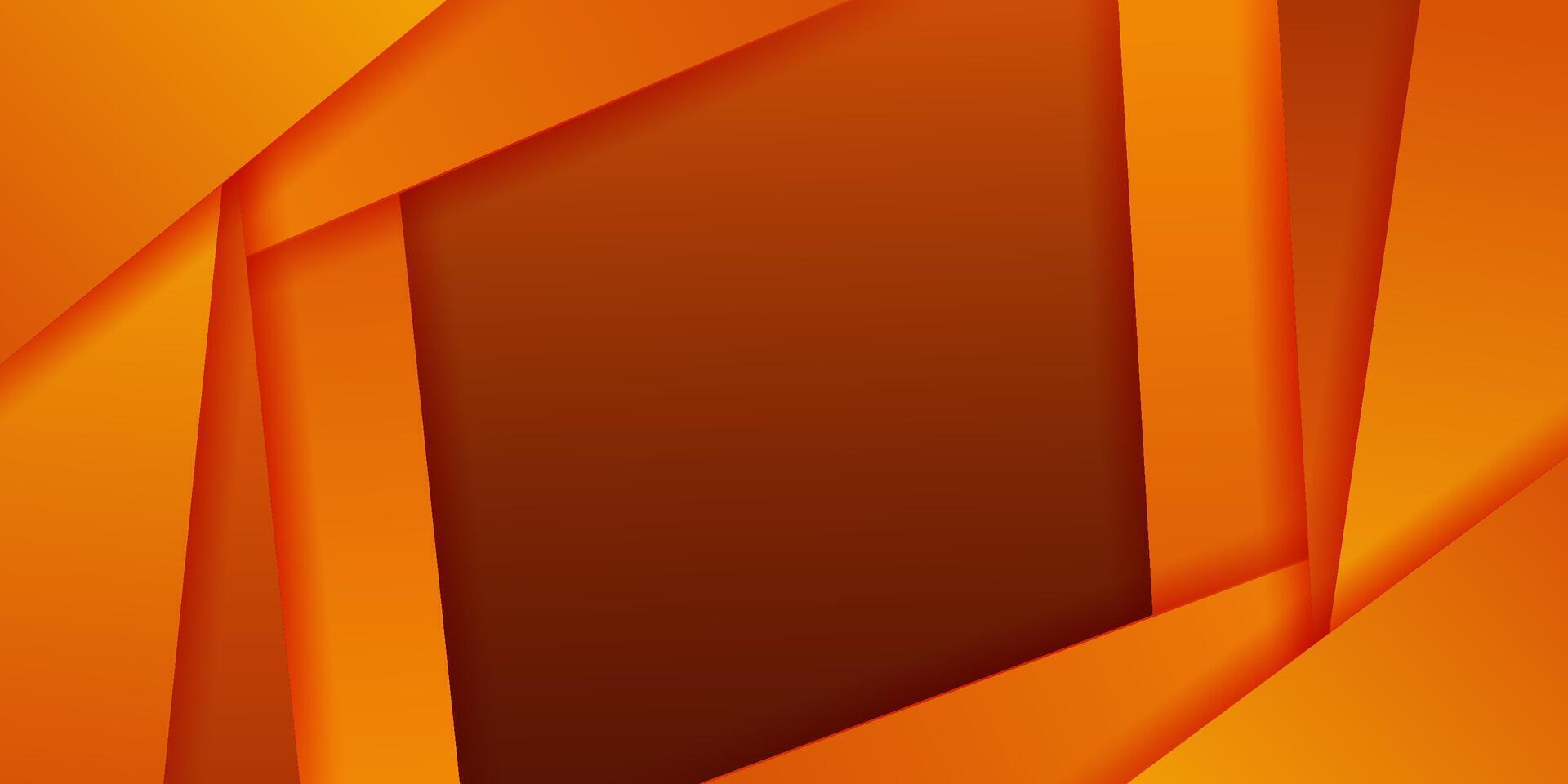 Abstract bright orange dynamic gradient background with 3d look and simple square pattern. Rounded rectangle elements. Cool and luxury design. Eps10 vector