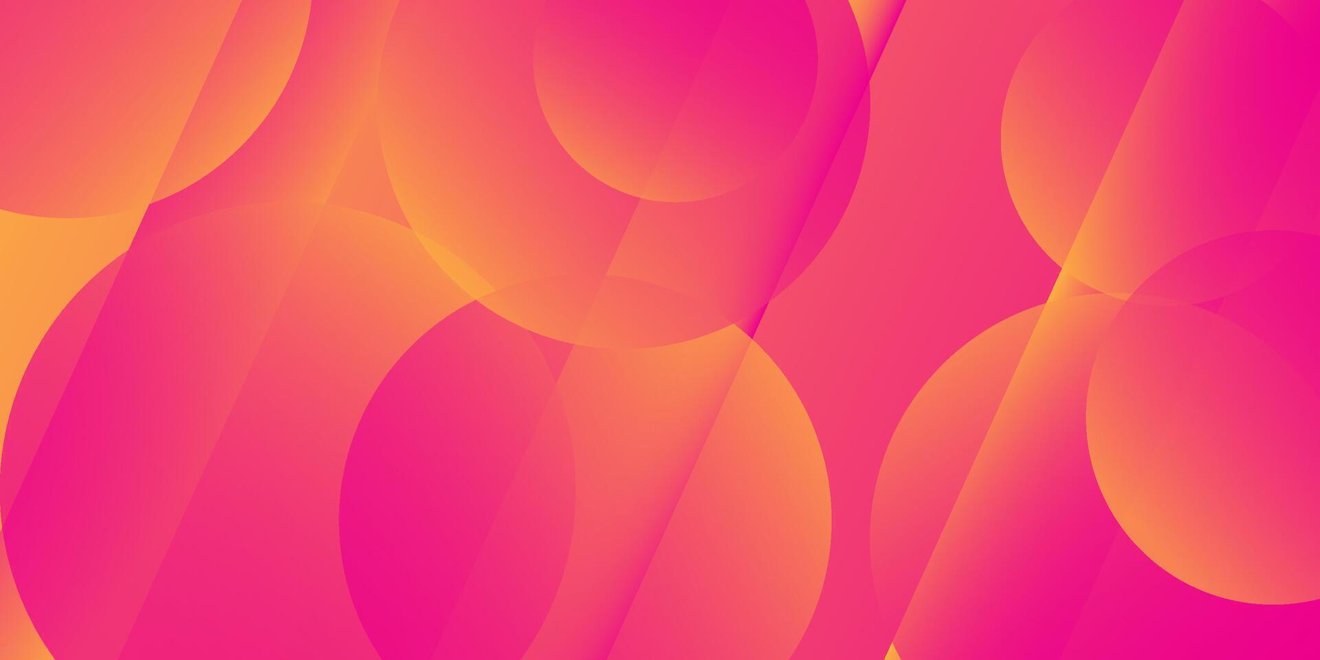 Dynamic abstract pink and yellow bubble gradient illustration on geometric background with simple circle and rectangle pattern. Cool and bright design. Eps10 vector
