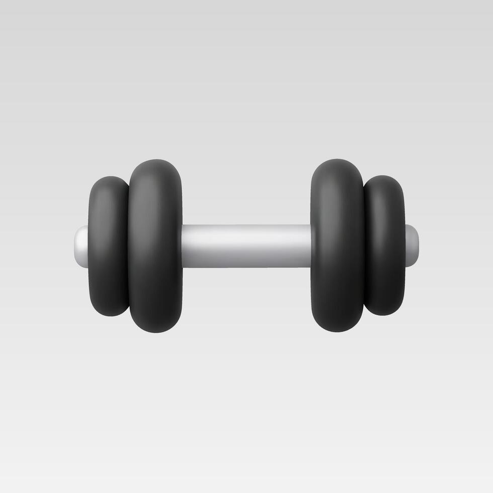 3d Realistic Dumbbell icon illustration vector