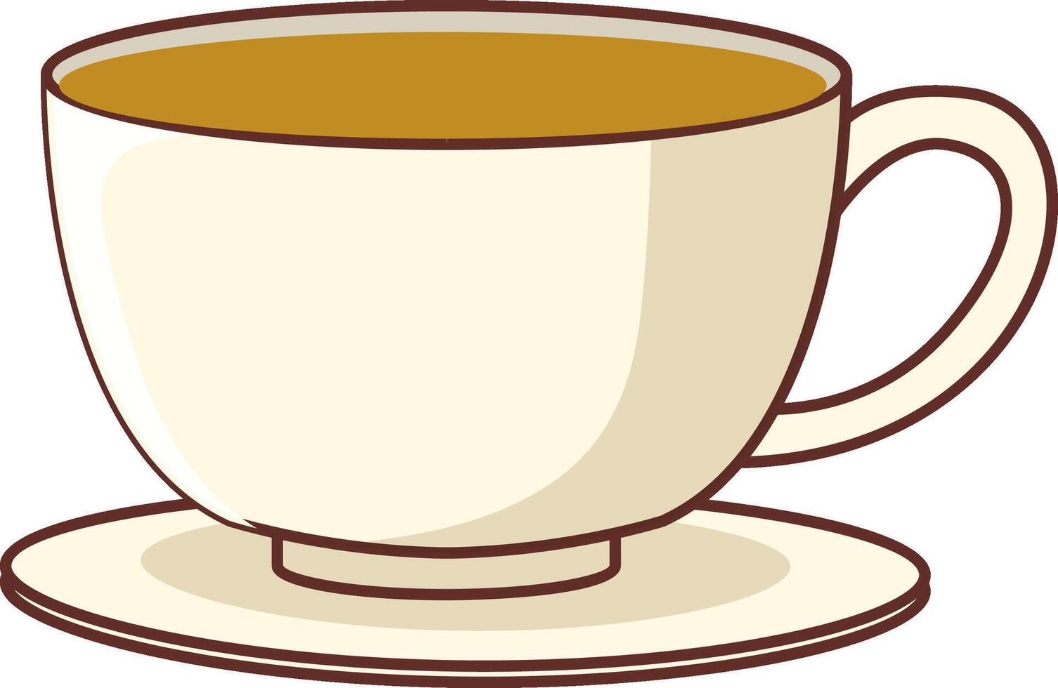 a cup of tea is shown on a white background vector