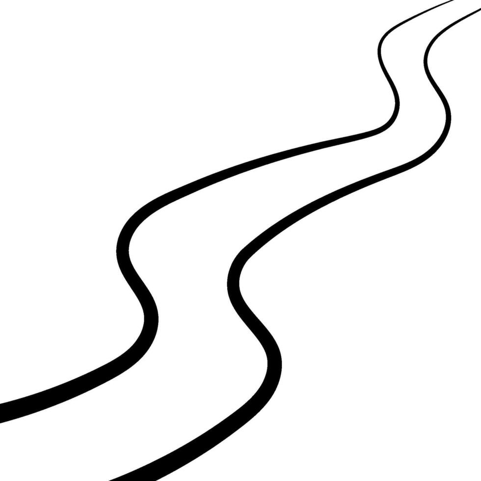 Wavy lines of a winding road, a serpentine ribbon vector