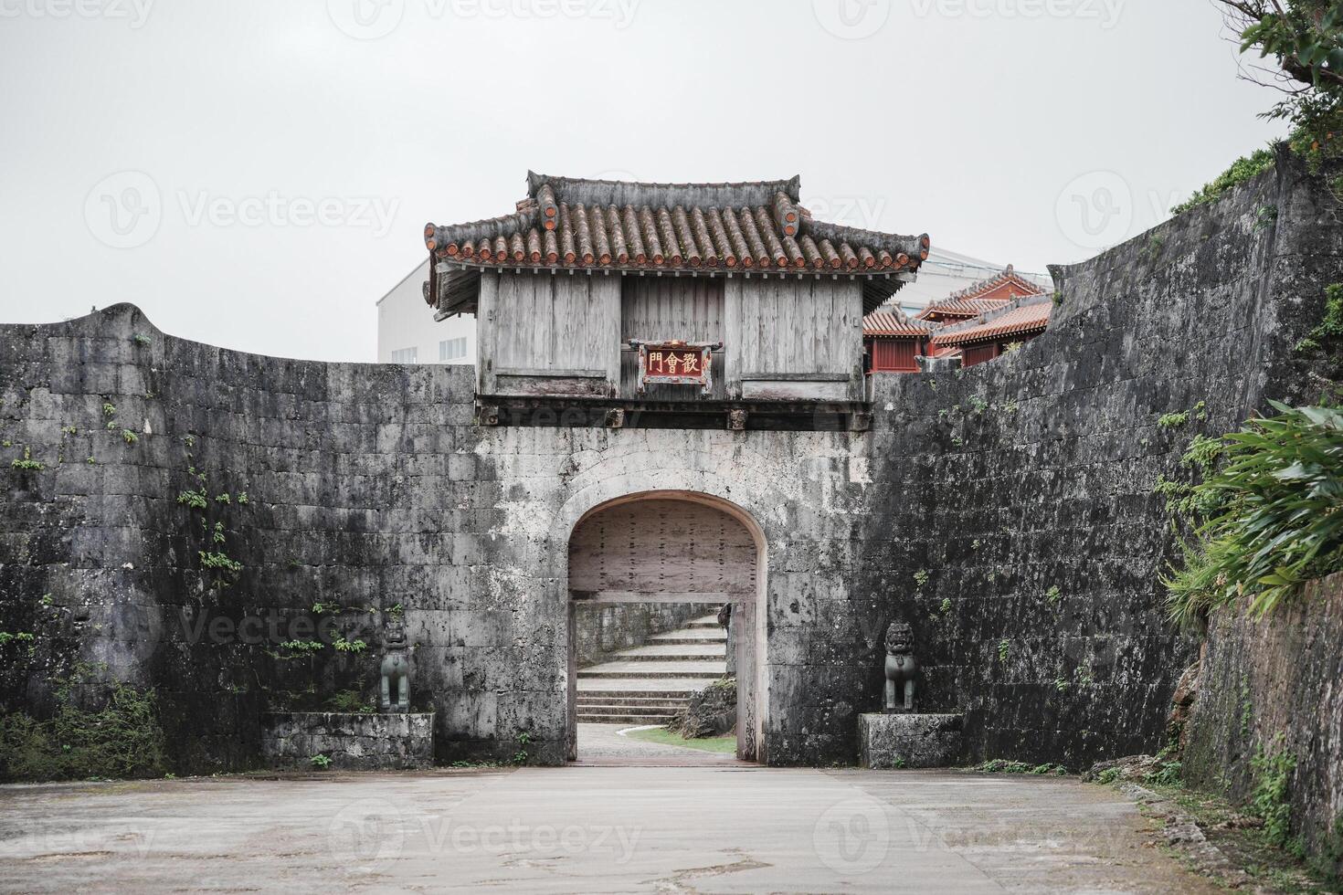 View of the gate of Shurijo Castle in Okinawa, Japan. photo