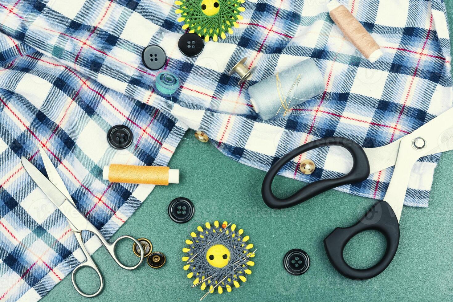 Tailor sewing accessories. photo