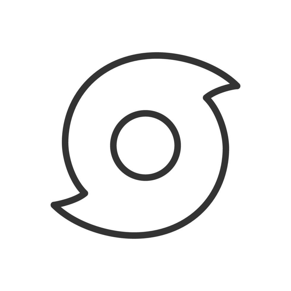 Hurricane linear icon. Tropical cyclone. Weather forecast. Storms, strong winds and heavy rainfall. Meteorology. Thin line illustration. Contour symbol. outline drawing. Editable stroke vector