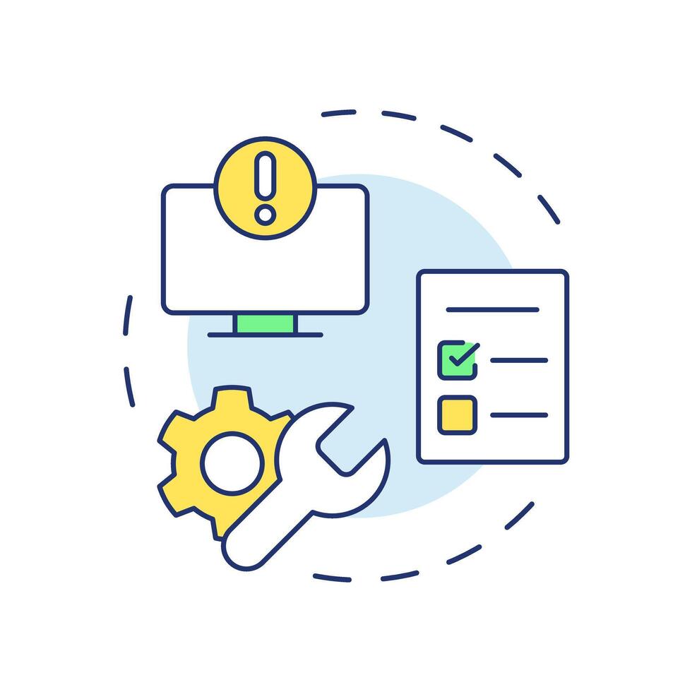 Exceptions management multi color concept icon. Checklist, compliance. Financial accountability. Round shape line illustration. Abstract idea. Graphic design. Easy to use in infographic, presentation vector