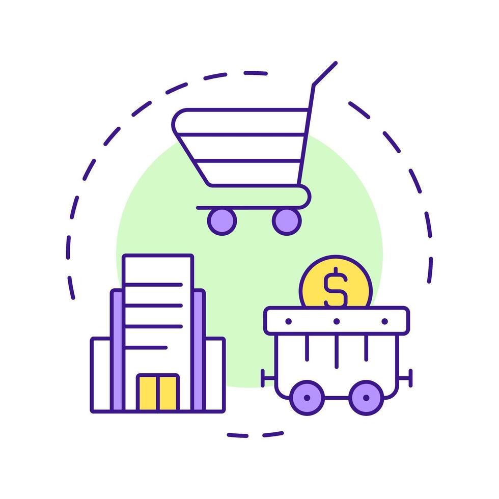 Assets multi color concept icon. Business investment, property. Resources management, corporate. Round shape line illustration. Abstract idea. Graphic design. Easy to use in infographic, presentation vector