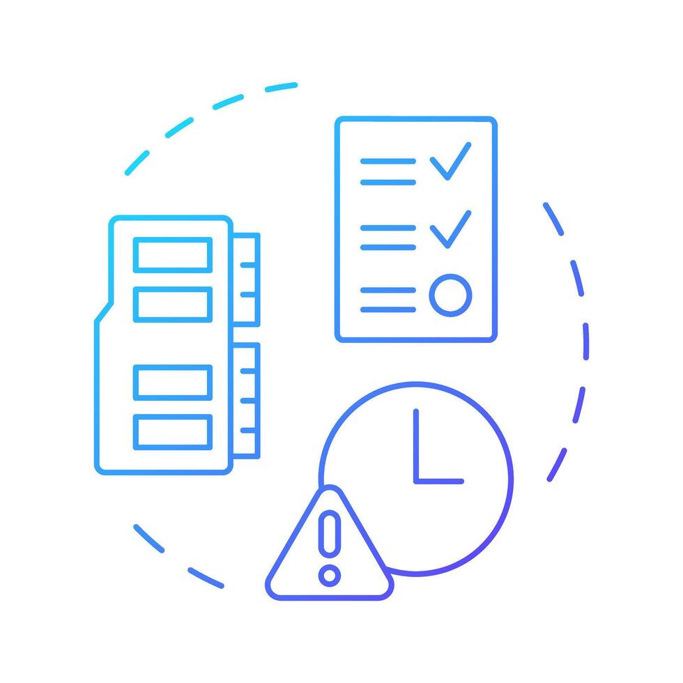 Storage limitation blue gradient concept icon. GDPR Principle. Retaining data only for necessary period. Round shape line illustration. Abstract idea. Graphic design. Easy to use in article vector