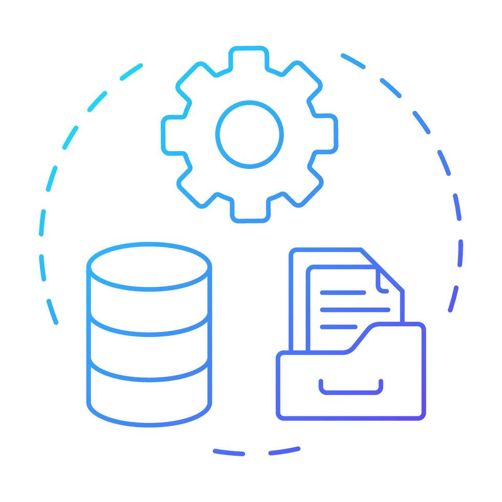 Managed stage blue gradient concept icon. Data governance maturity model. Structured data oversight. Round shape line illustration. Abstract idea. Graphic design. Easy to use in article vector
