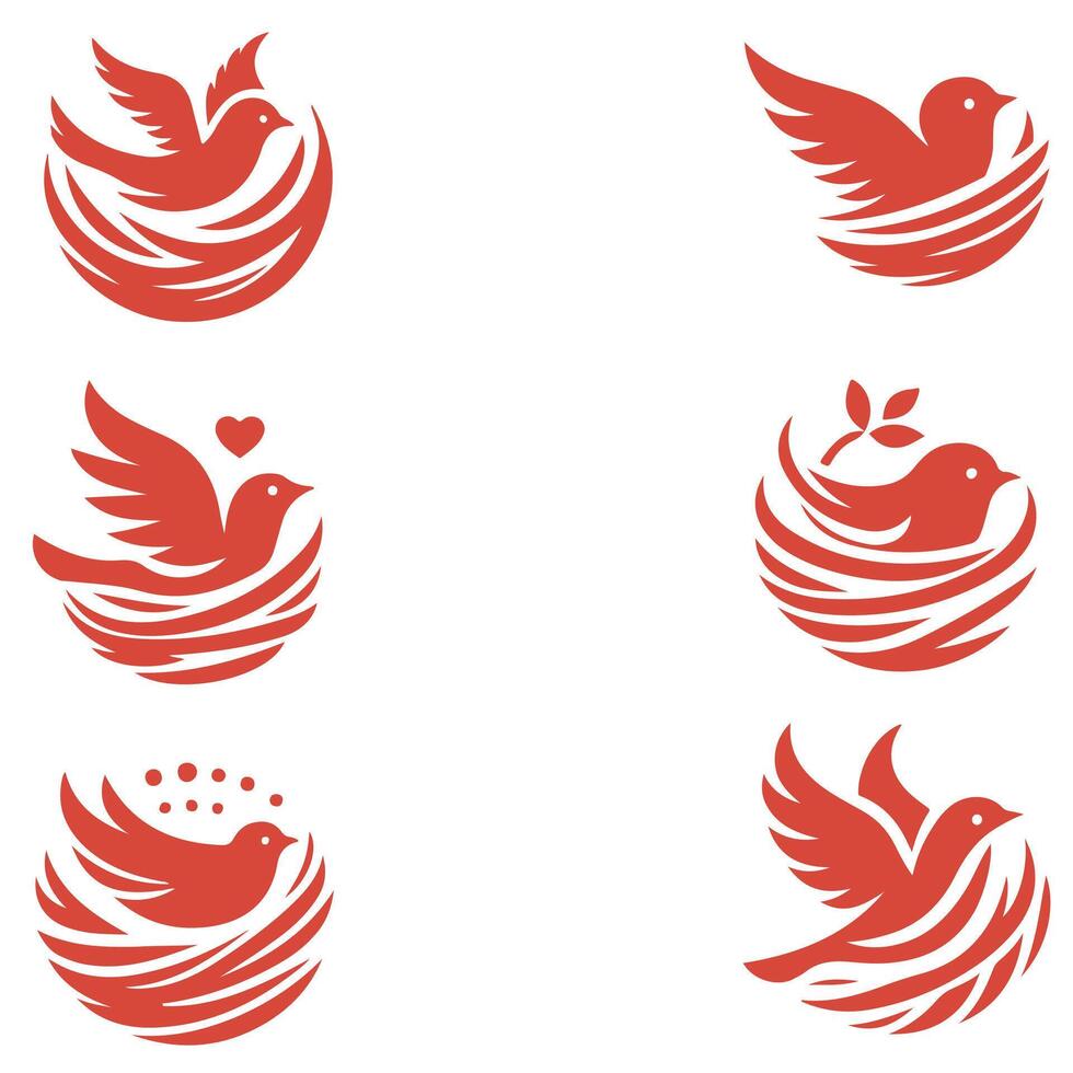 Perch Point nesting bird collection logo vector
