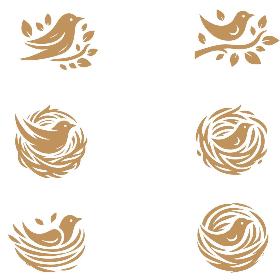 Bird Bower nesting collection logo vector