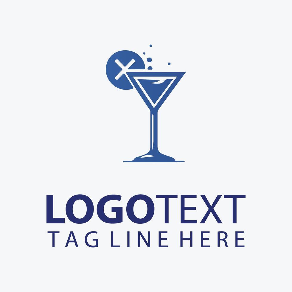 Lemon Fizz Cocktail Logo vector