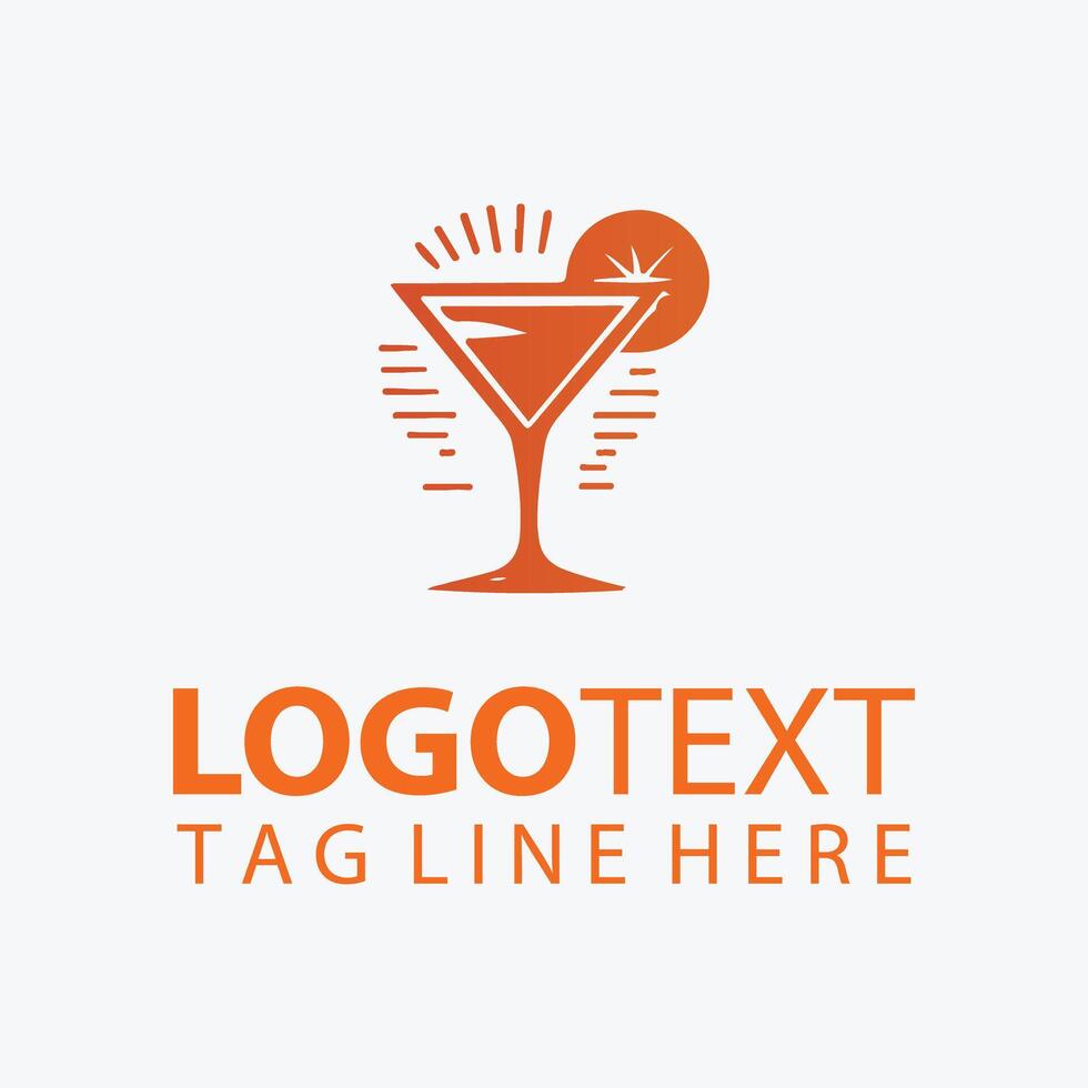 Sunset Breeze Cocktail Logo vector