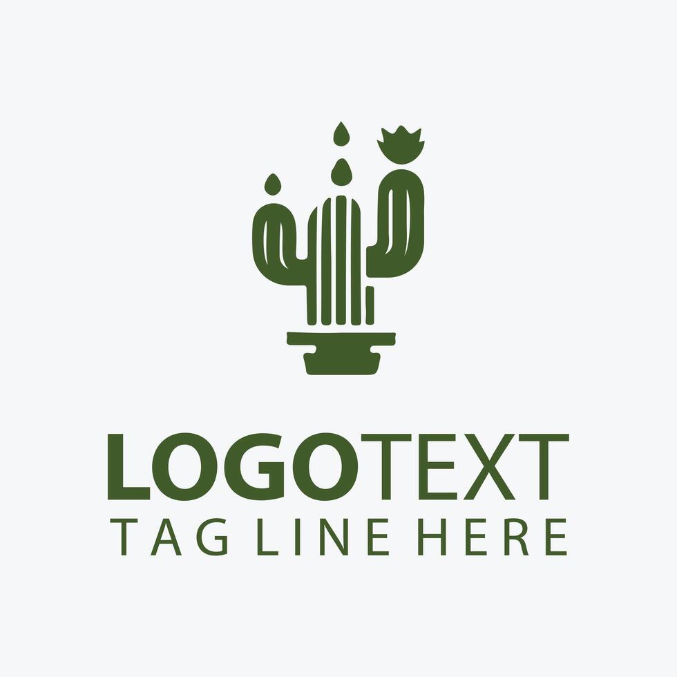 The Prickly Oasis cactus logo vector