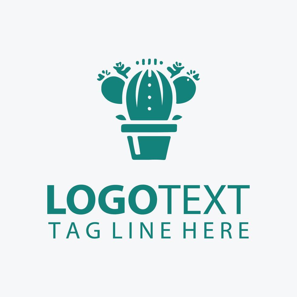 Prickly Oasis cactus logo vector
