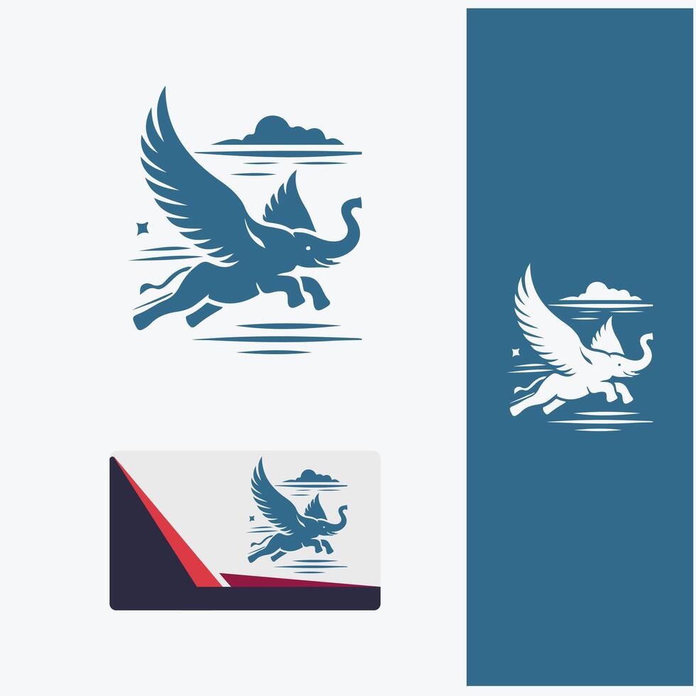 Soaring Ellie flying elephant logo vector