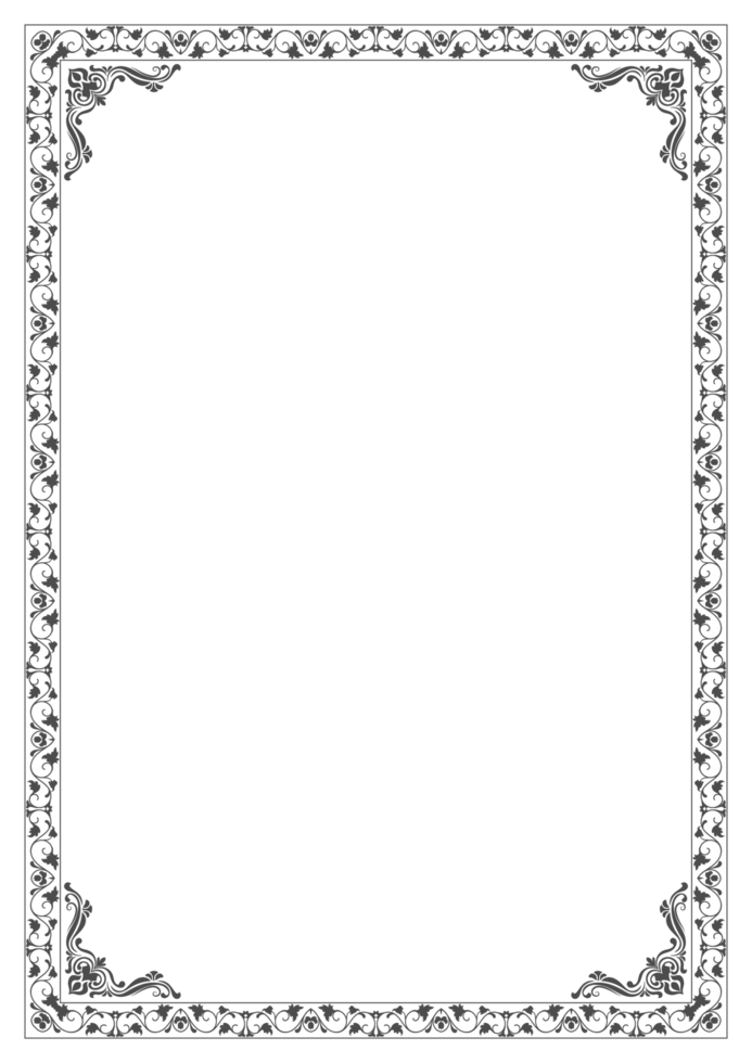 Thai pattern frame, vintage pattern border png