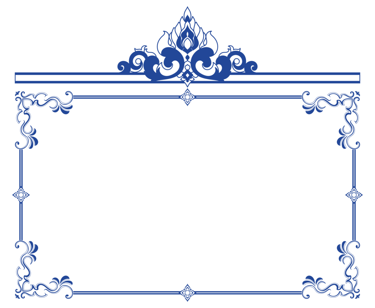 envelope blue abstract lines Thai pattern lines for the frame border on white background png