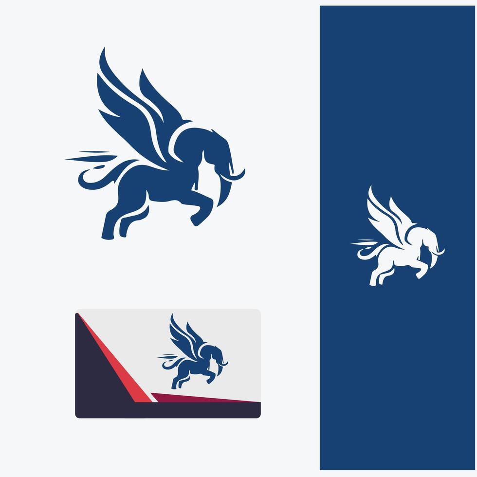Cloud Elephant flying logo vector