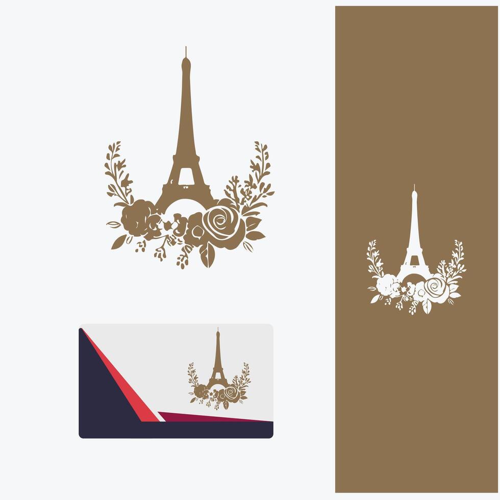 Charm eiffel tower logo vector