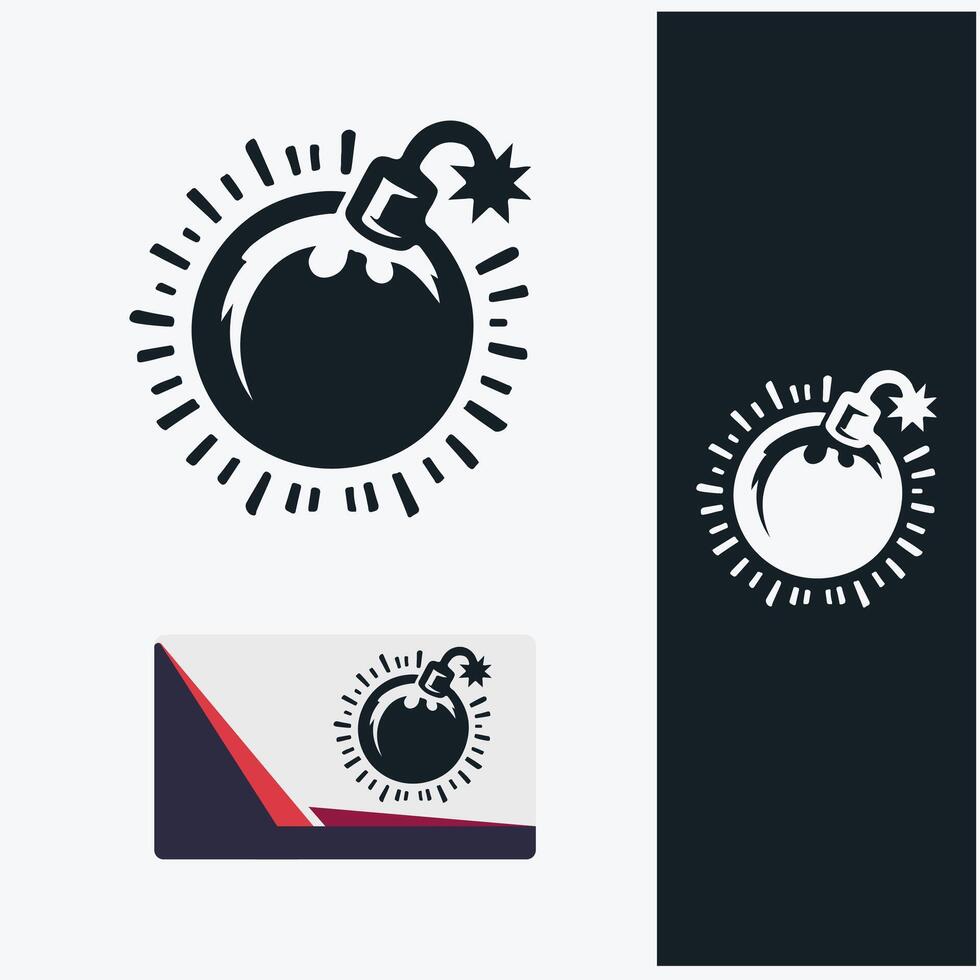 Fuse And Flame Bomb Logo vector