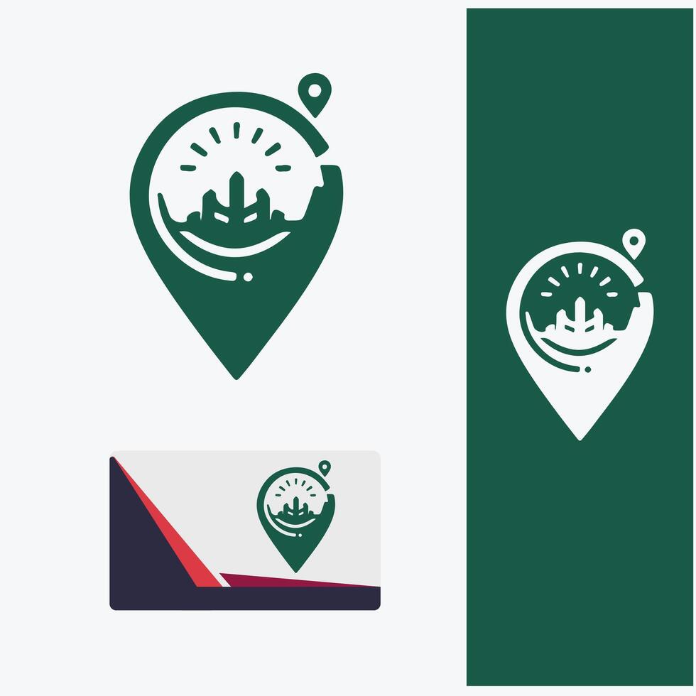 Pin Trail location logo vector