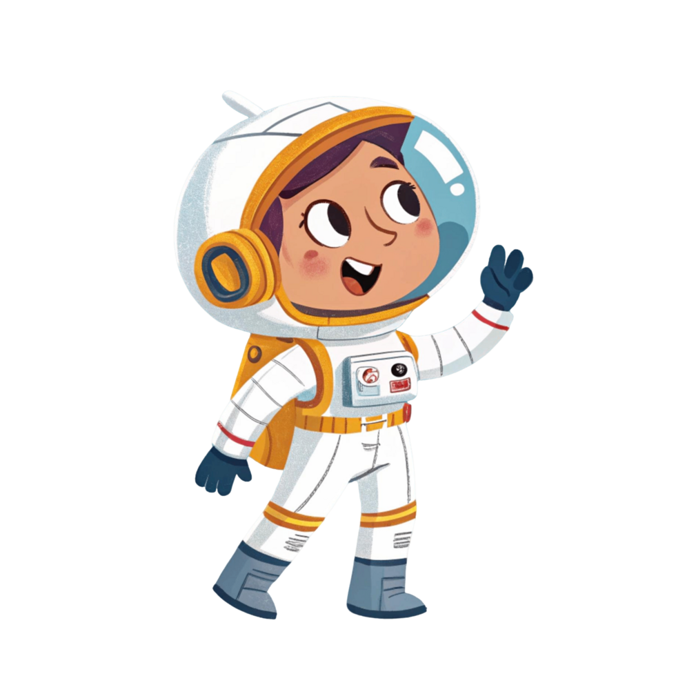 Cartoon Astronaut Walking with Light in Hand png