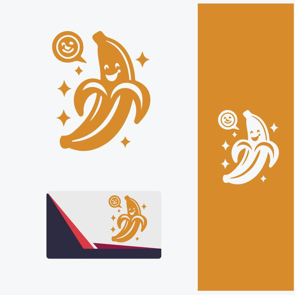 Banana Pop mascot logo vector