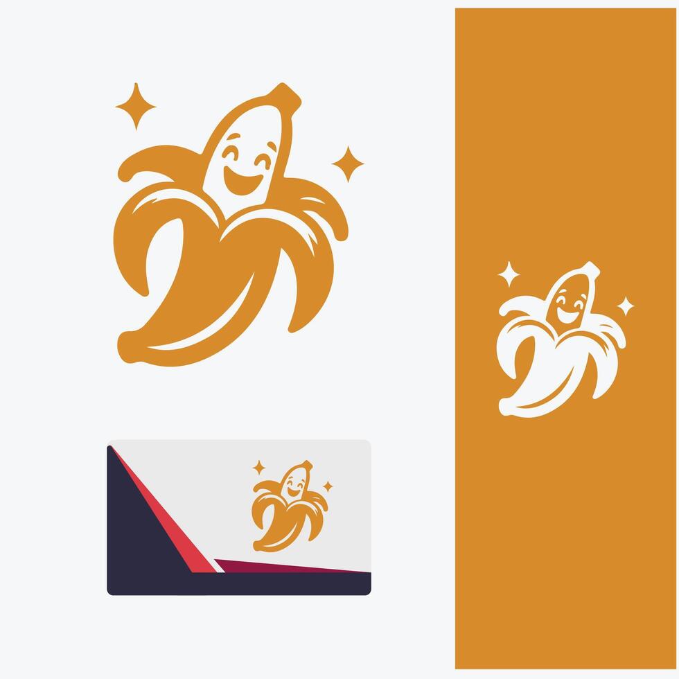 Peel Power mascot banana logo vector
