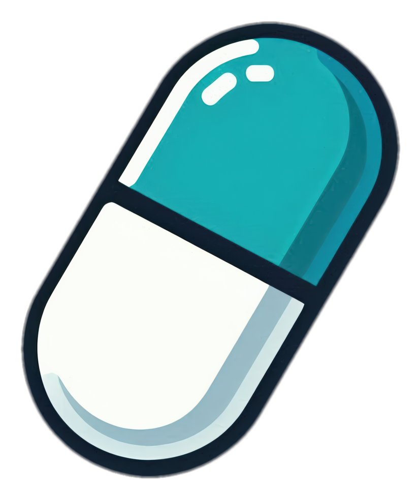 Flat and simple pill capsule for health icons. png