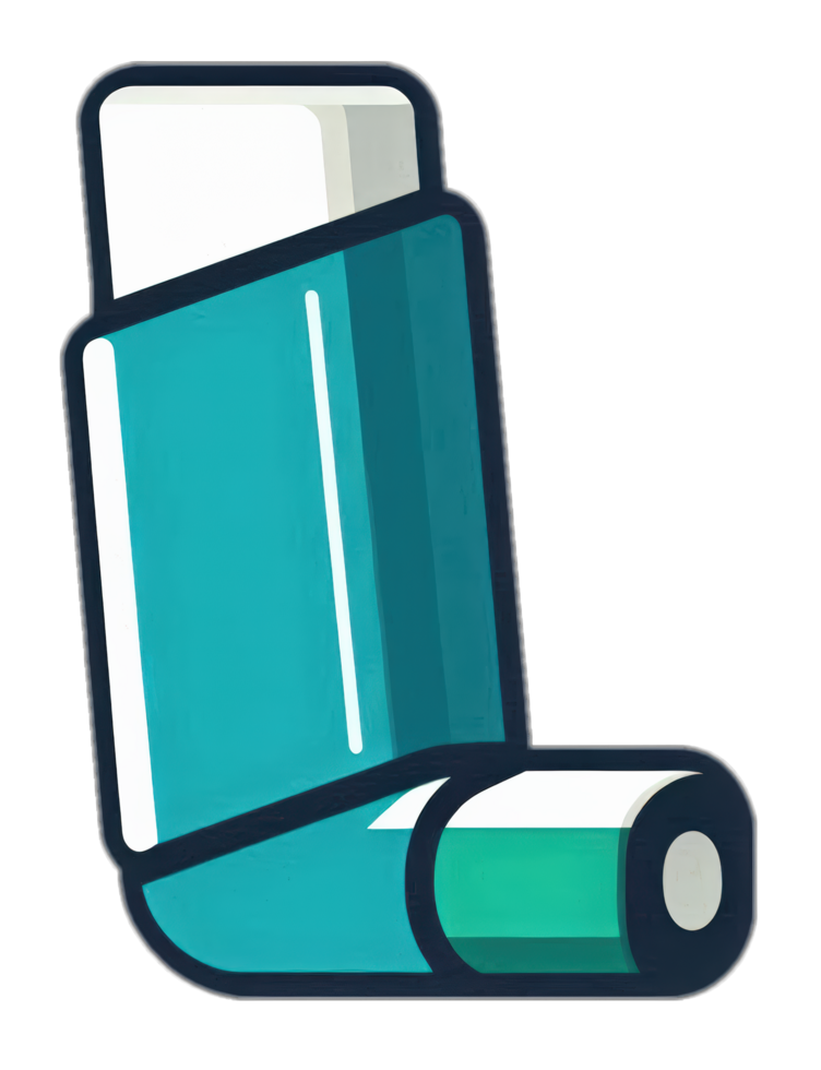 Flat inhaler icon symbolizing respiratory health support. png