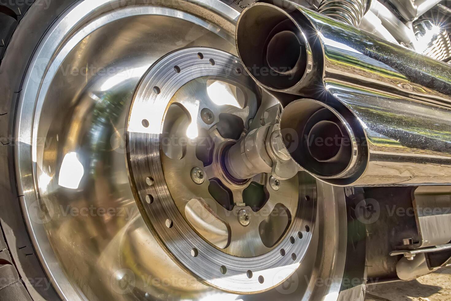 the rear wheel of the motorcycle photo