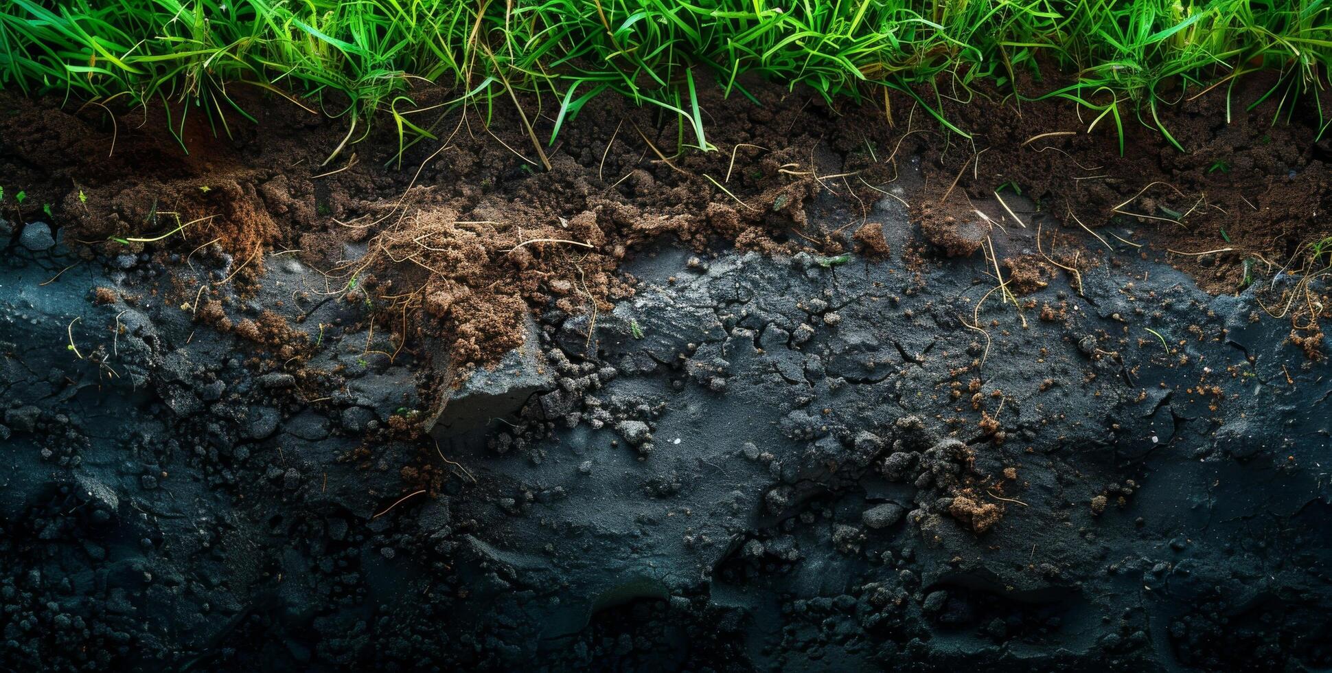 Soil layers, clay mud earth. Natural brown land background. Geology surface, environment underground texture. Outdoors pattern. Horizontal dirt ground cross section photo