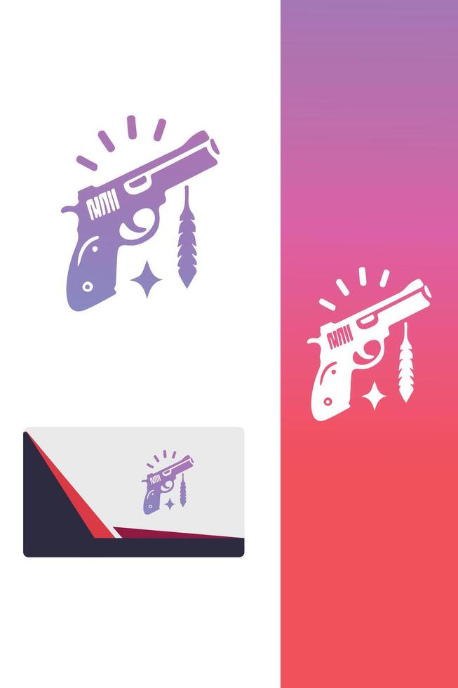 Quack Hunter Arms gun logo vector