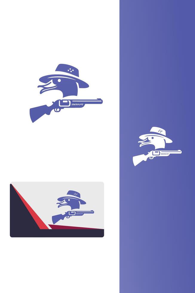 Quack Precision duck gun logo vector