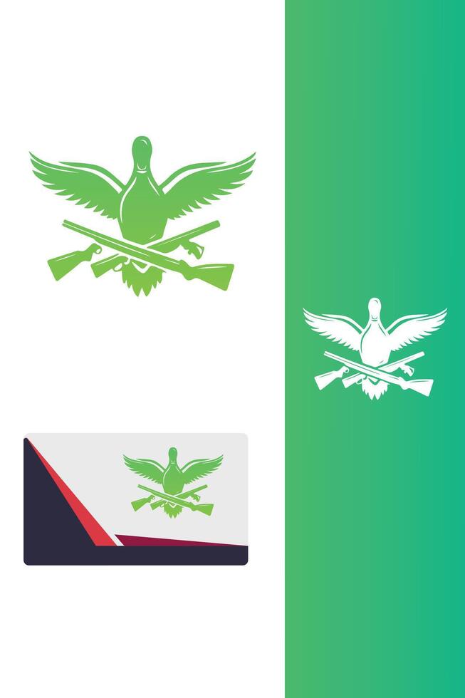 Shotgun Wings duck gun logo vector